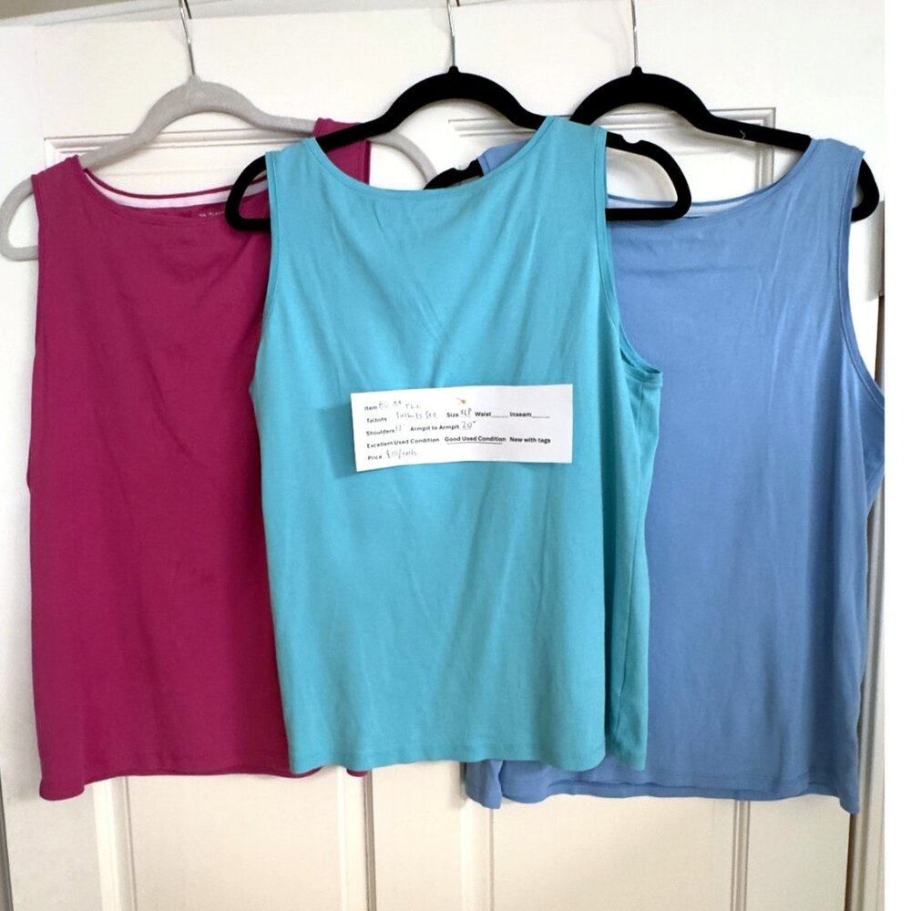 Talbots Tee Lot of 3 Sleeveless Tee XL Knit Tank Top